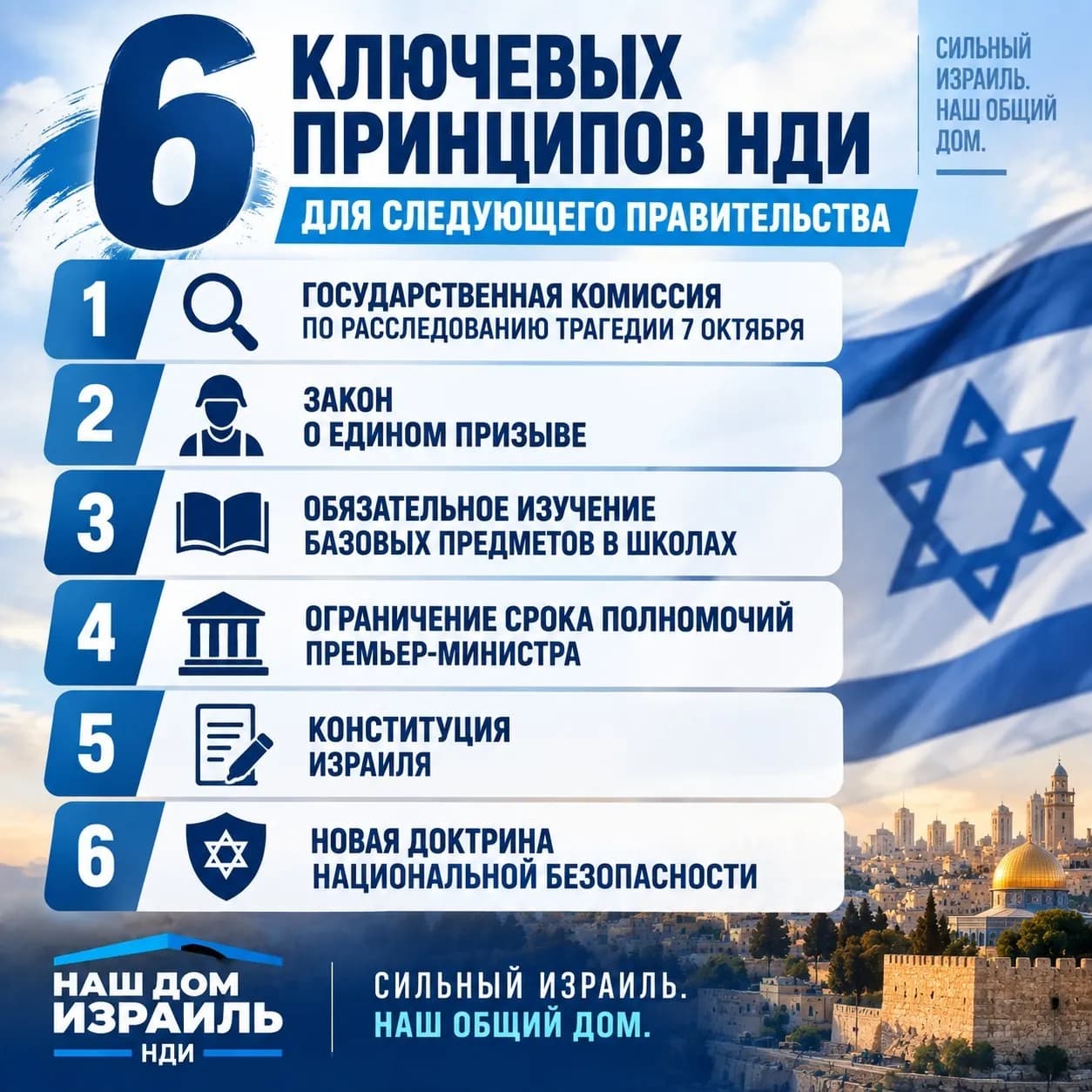 6 ключевых принципов партии НДИ для следующего правительства: