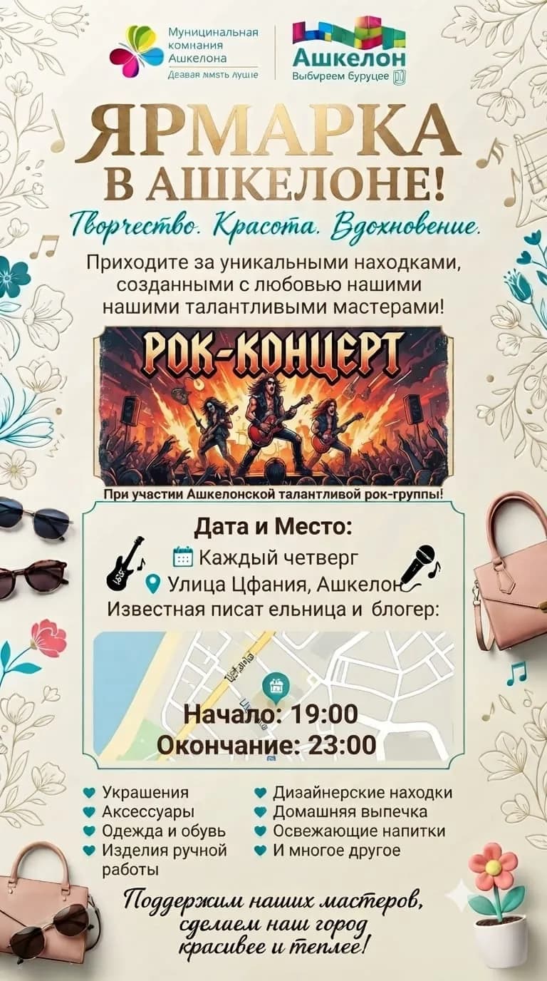 Ярмарка в Ашкелоне — творчество, музыка и уютная атмосфера
